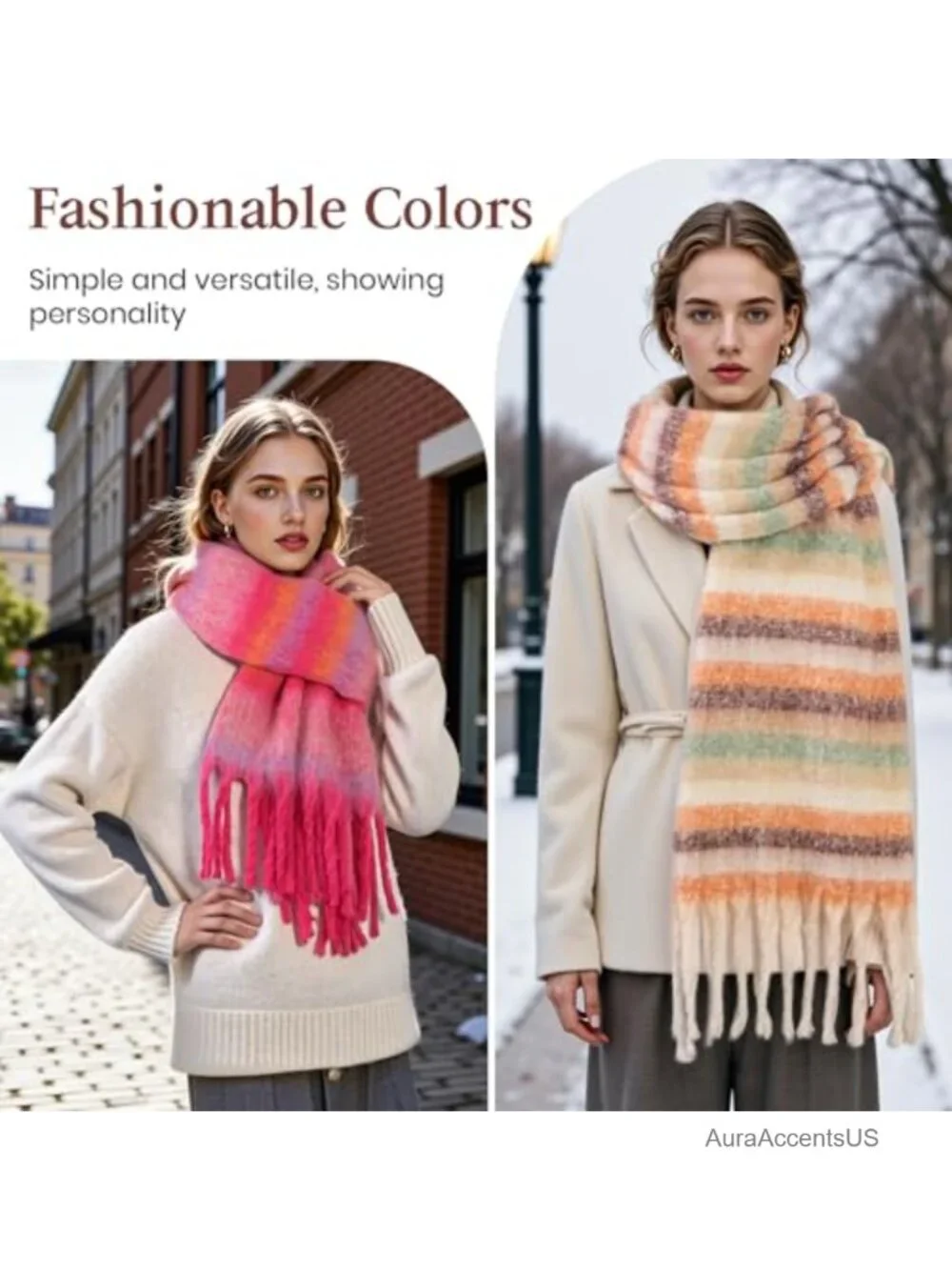 Oversized Chunky Winter Scarf Shawl Wrap Blanket Scarf for Women Lightweight
